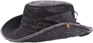 Mens Mesh Embroidery Roll Up Wide Brim Sun Hats Vintage Cotton Fedora Panama Hat Fishing Hat Climbing Bucket Hat