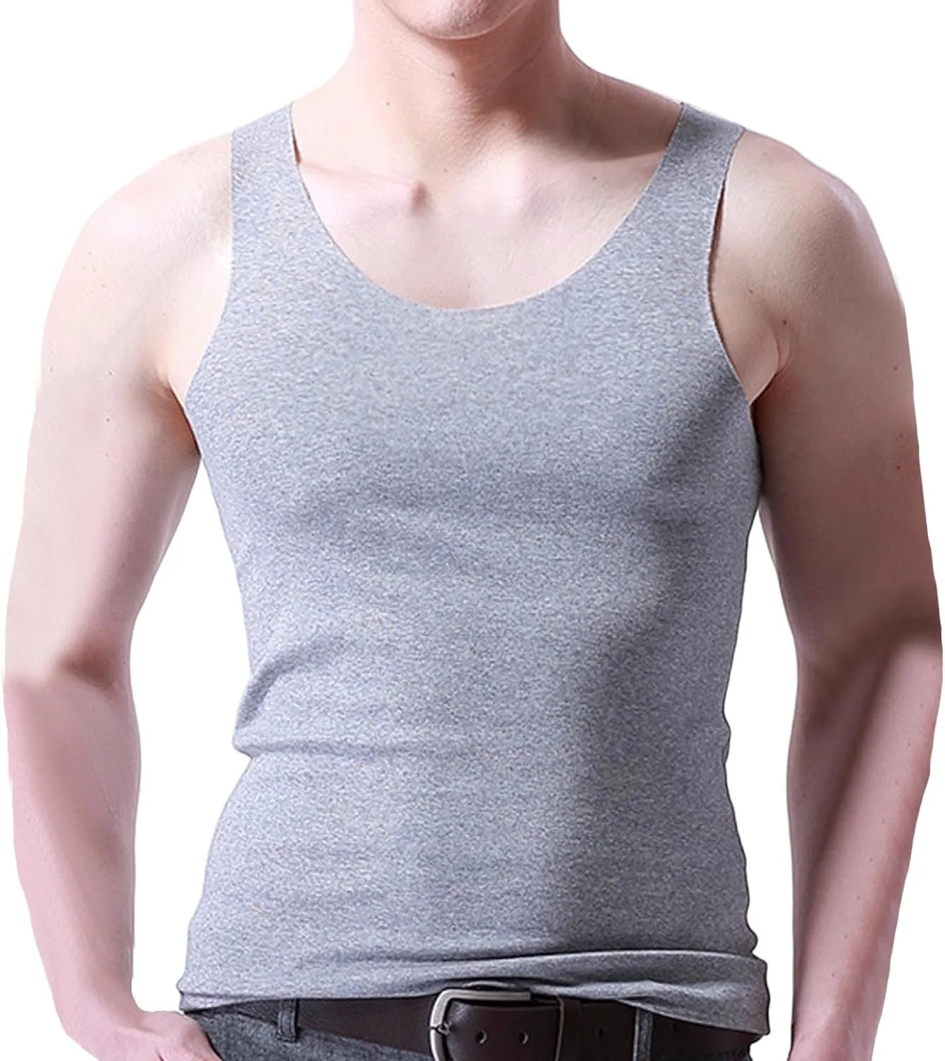 Mens Muscle Shirts Sleeveless Quick Dry Tank Tops Summer Ice Silk Breathable Activewear Undershirt Stretch Loose Fit