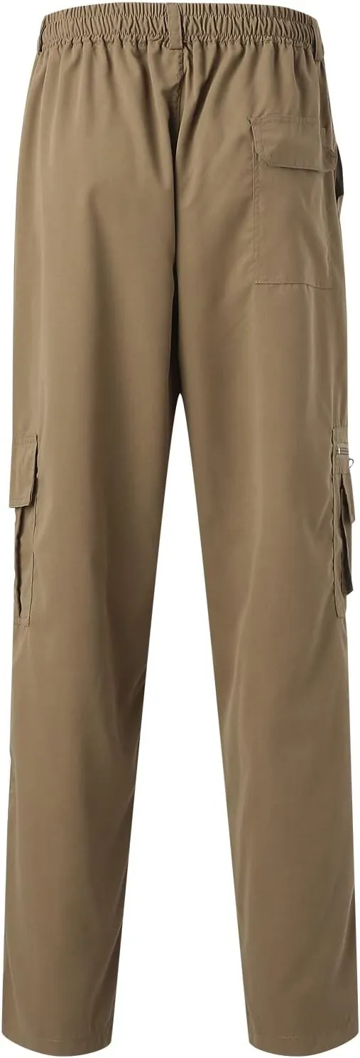Men's Outdoor Cargo Pants Lightweight Relaxed Fit Tactical Pant Hiking Jogger Multi Pockets Fashion Trousers
