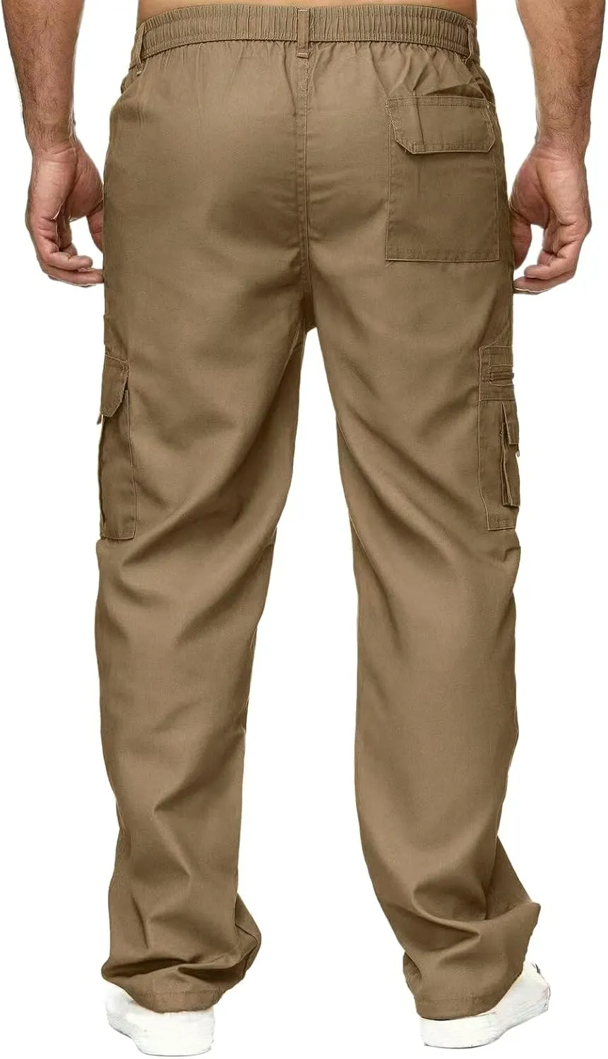 Men's Outdoor Cargo Pants Lightweight Relaxed Fit Tactical Pant Hiking Jogger Multi Pockets Fashion Trousers