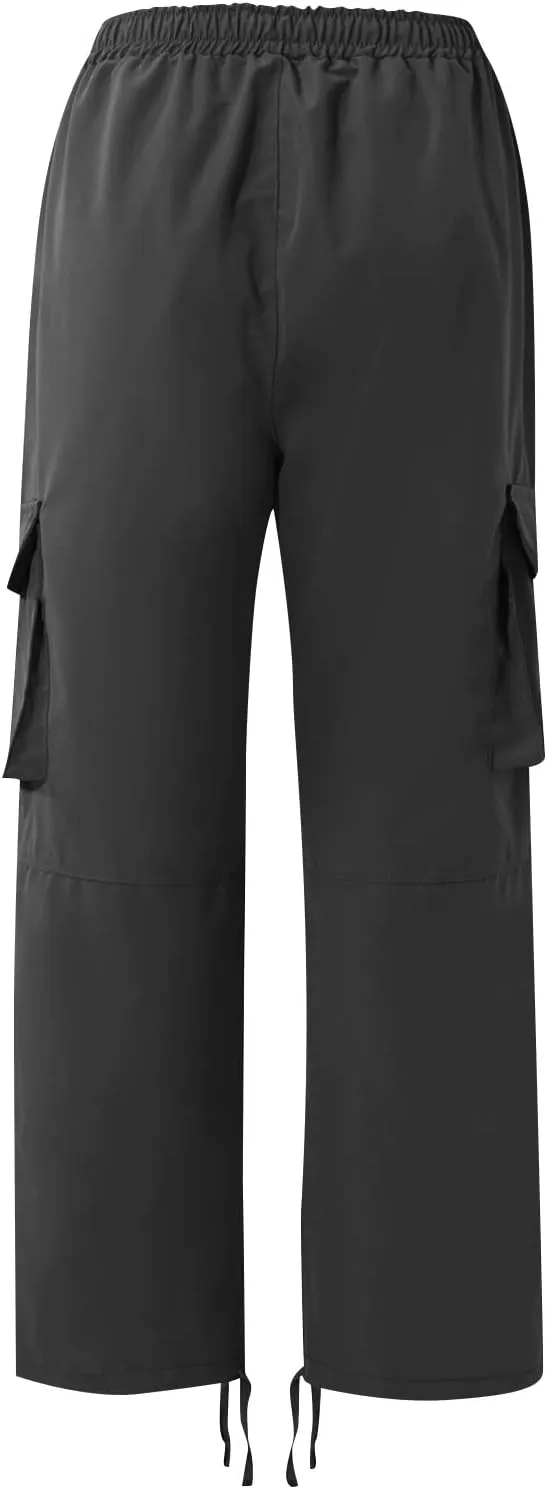 Mens Pants Cargo Baggy Elastic Waist Drawstring Pants Casual with Pockets Pants 2024 Fall Winter Joggers Trousers