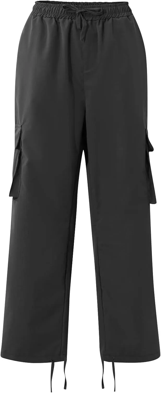 Mens Pants Cargo Baggy Elastic Waist Drawstring Pants Casual with Pockets Pants 2024 Fall Winter Joggers Trousers