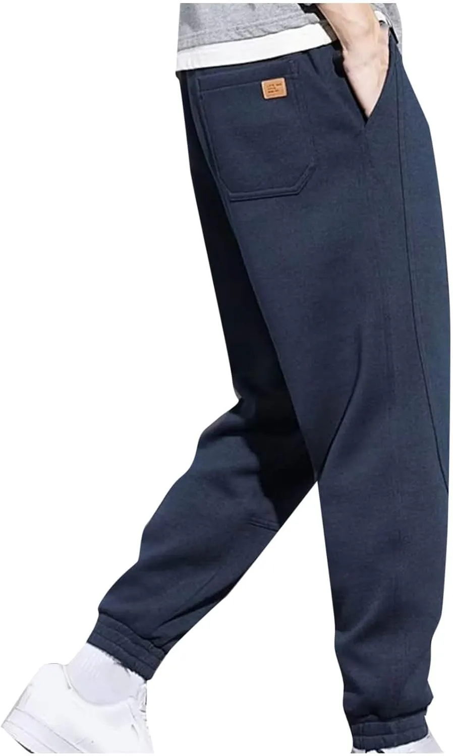 Mens Plus Size Sweatpants Drawstring Elastic Waisted Joggers Trousers Outdoor Athletic Track Pants with Pockets