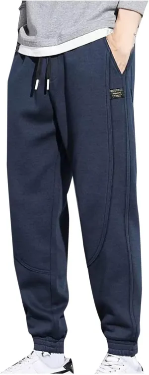 Mens Plus Size Sweatpants Drawstring Elastic Waisted Joggers Trousers Outdoor Athletic Track Pants with Pockets