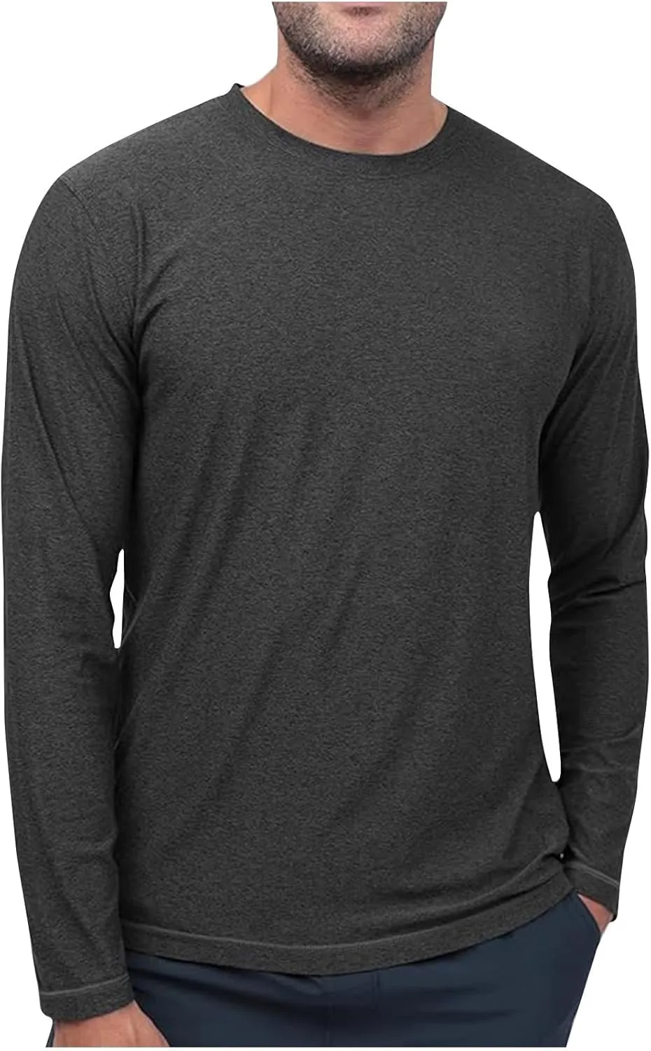 Men's Rash Guard Shirt SPF Sun Protection Long Sleeve Shirts Lightweight Breathable Quick Dry Fishing Swim T-Shirts