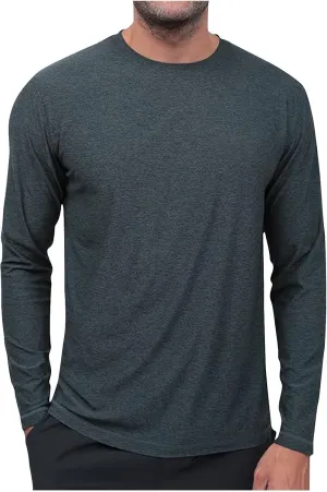 Men's Rash Guard Shirt SPF Sun Protection Long Sleeve Shirts Lightweight Breathable Quick Dry Fishing Swim T-Shirts
