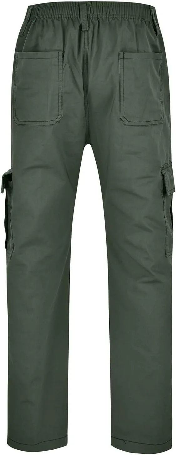 Men's Straight Fit Vintage Comfort Stretch Cargo Pants with Multi Pockets Relaxed fit Cargo Trousers for Men