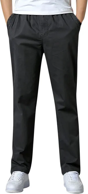 Mens Sweatpants with Pockets Big and Tall Pants with Zipper Pockets Men Pants Casual Fashion Joggers Comfortable Basic