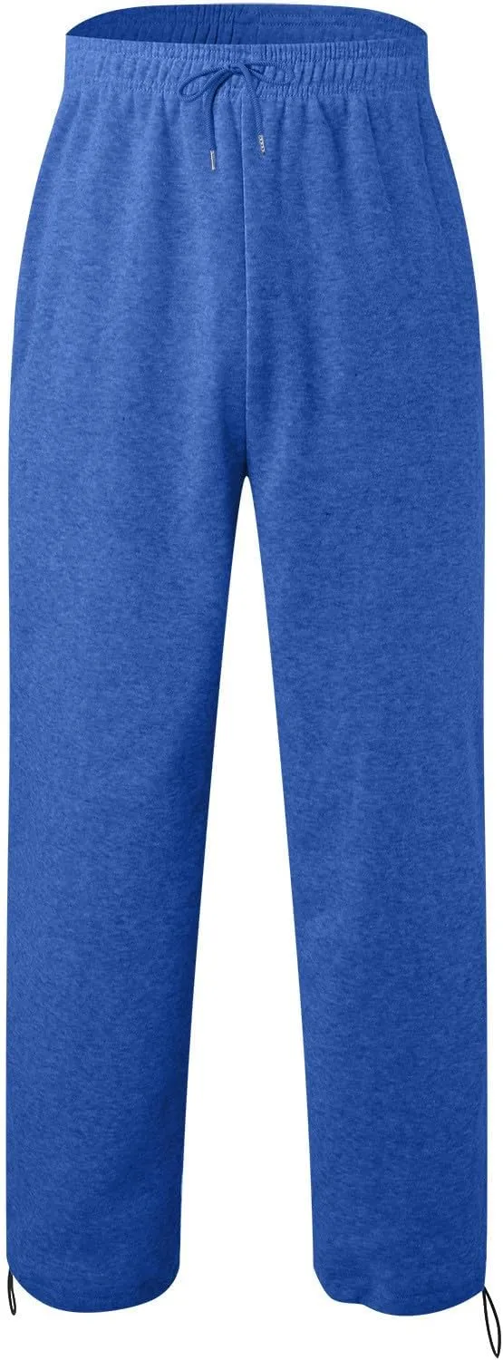 Mens Sweatpants with Pockets Big and Tall Waist Drawstring Long Pants Solid Color Pockets Casual Loose Trousers Joggers