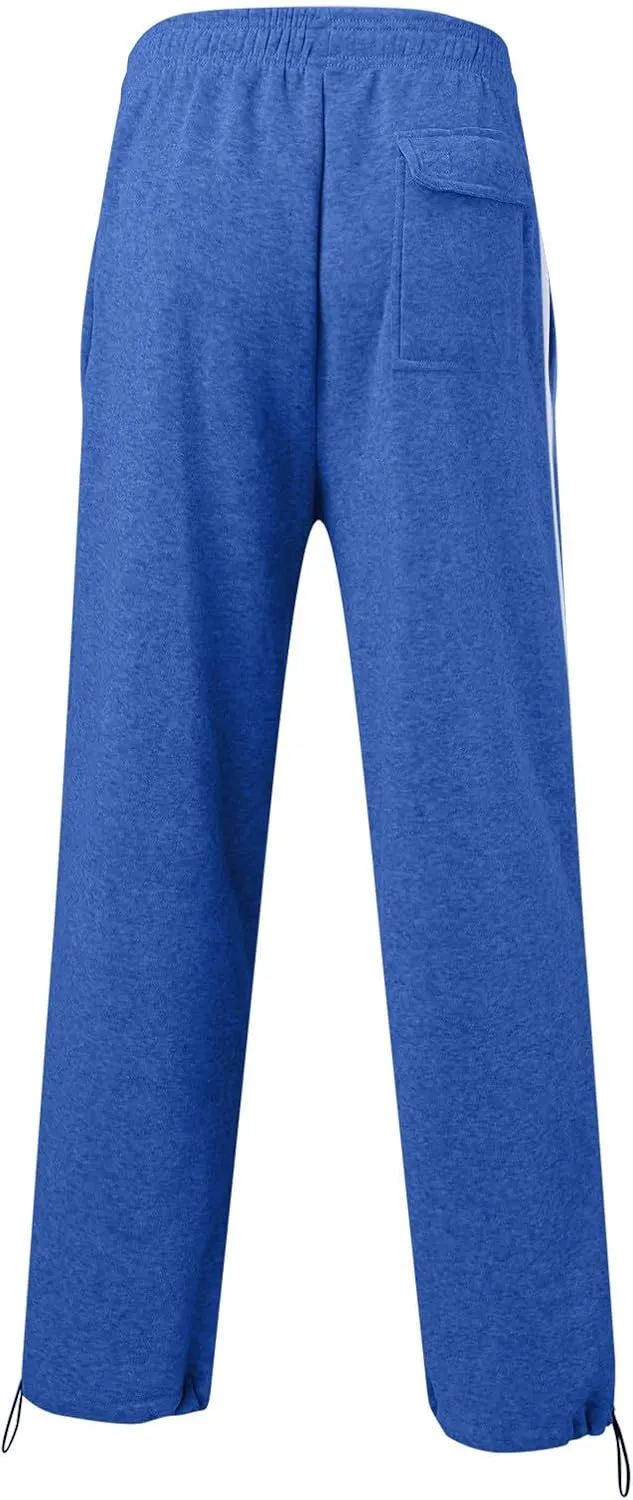 Mens Sweatpants with Pockets Big and Tall Waist Drawstring Long Pants Solid Color Pockets Casual Loose Trousers Joggers