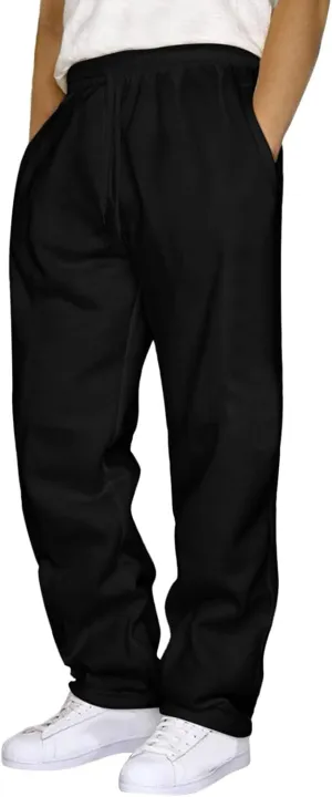 Mens Sweatpants with Pockets Mens Heavyweight Cargo Sweatpants Stretch Elastic Waist Jogger Athletic Drawstring Trousers