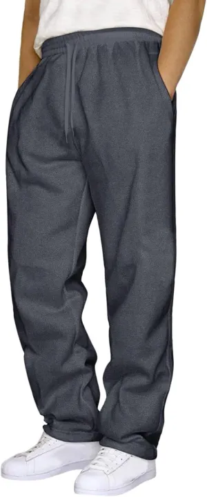 Mens Sweatpants with Pockets Mens Heavyweight Cargo Sweatpants Stretch Elastic Waist Jogger Athletic Drawstring Trousers