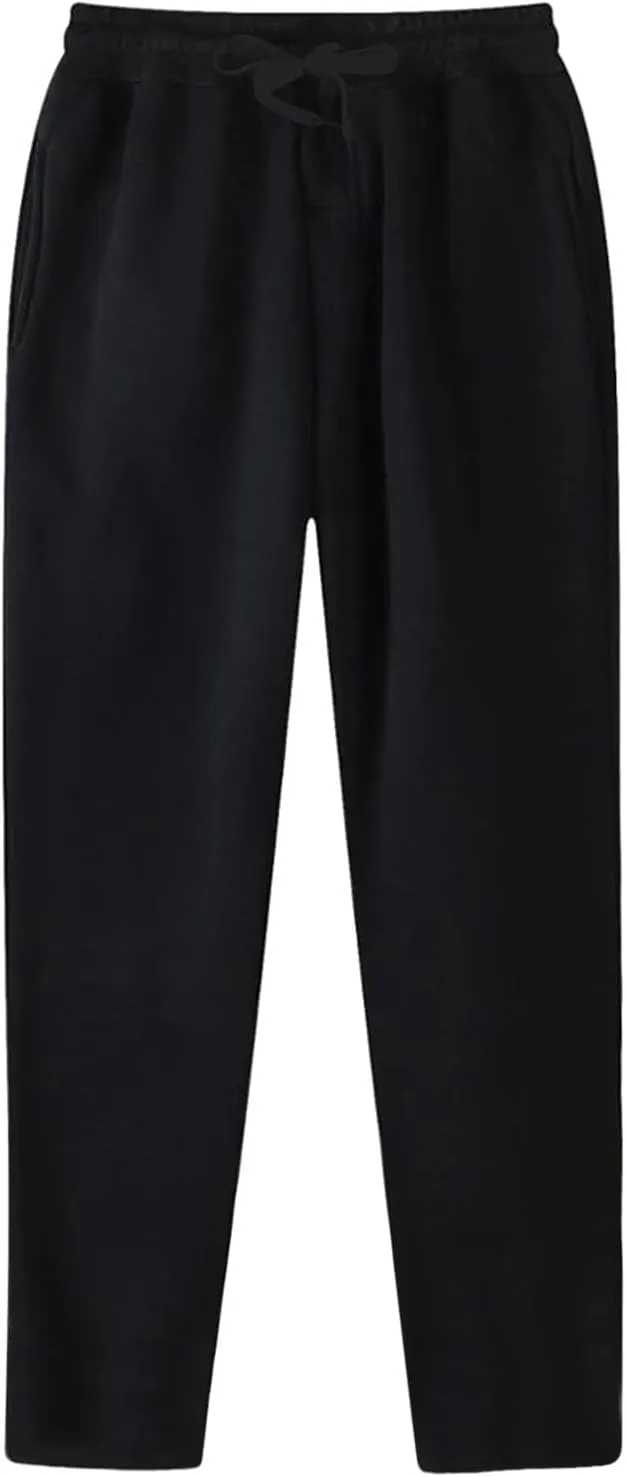 Mens Sweatpants with Pockets Mens Heavyweight Cargo Sweatpants Stretch Elastic Waist Jogger Athletic Drawstring Trousers