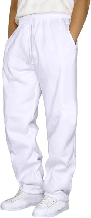 Mens Sweatpants with Pockets Mens Heavyweight Cargo Sweatpants Stretch Elastic Waist Jogger Athletic Drawstring Trousers