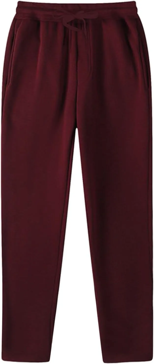 Mens Sweatpants with Pockets Mens Heavyweight Cargo Sweatpants Stretch Elastic Waist Jogger Athletic Drawstring Trousers