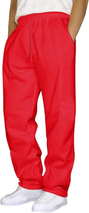 Mens Sweatpants with Pockets Mens Heavyweight Cargo Sweatpants Stretch Elastic Waist Jogger Athletic Drawstring Trousers