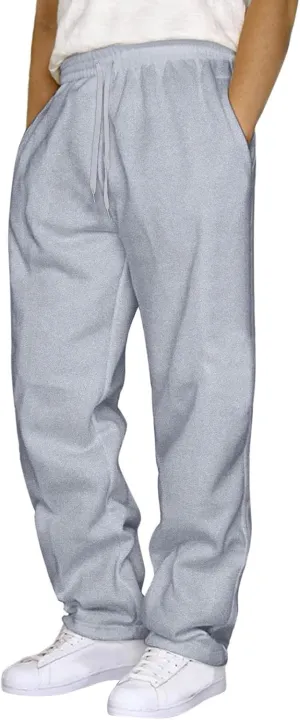 Mens Sweatpants with Pockets Mens Heavyweight Cargo Sweatpants Stretch Elastic Waist Jogger Athletic Drawstring Trousers