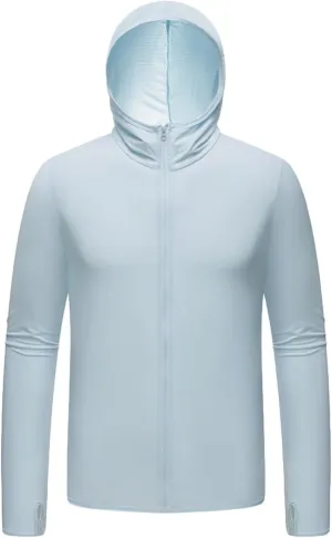 Men's UPF 50  Long Sleeve Shirts Sun Protective Rash Guard Breathable Shirt Jackets Zipper Up Sport Hoodie