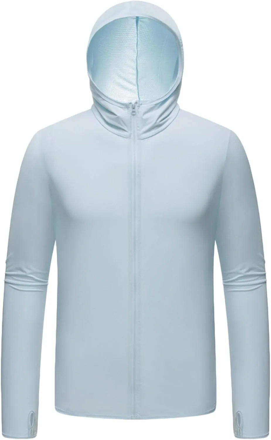 Men's UPF 50  Long Sleeve Shirts Sun Protective Rash Guard Breathable Shirt Jackets Zipper Up Sport Hoodie