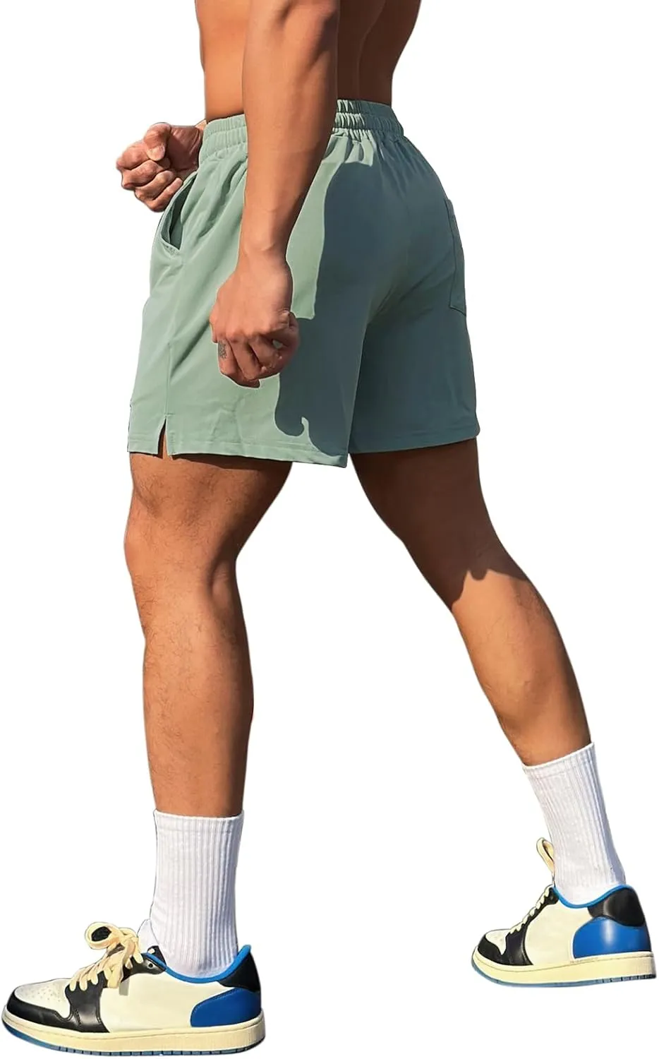 Mens Workout Athletic Shorts Drawstring Quick Dry Hiking Shorts Men Lightweight Sports Gym Shorts Running