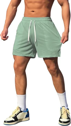 Mens Workout Athletic Shorts Drawstring Quick Dry Hiking Shorts Men Lightweight Sports Gym Shorts Running