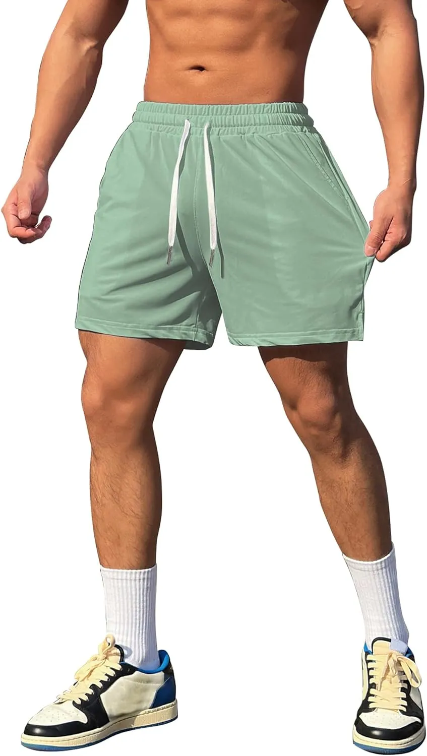 Mens Workout Athletic Shorts Drawstring Quick Dry Hiking Shorts Men Lightweight Sports Gym Shorts Running