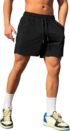 Mens Workout Athletic Shorts Drawstring Quick Dry Hiking Shorts Men Lightweight Sports Gym Shorts Running