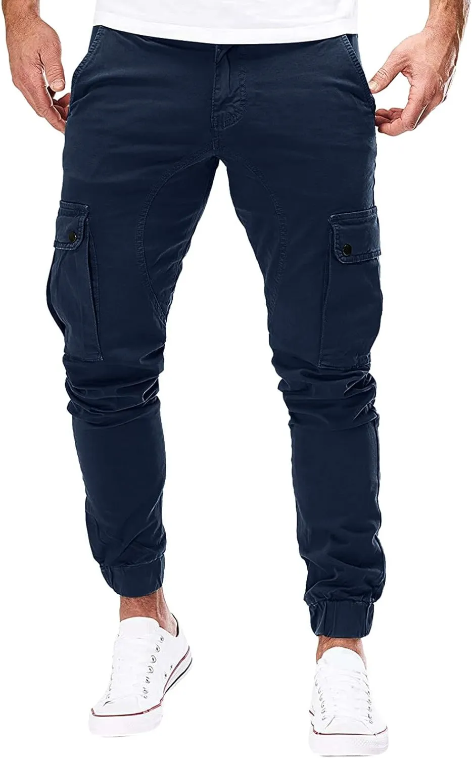 Mens Workout Cargo Sweatpants Pants Tooling Camouflage Pants Men's Heavyweight Fleece Cargo Sweatpants Elastic Waist