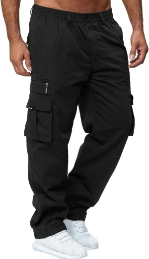 Mens Workout Cargo Sweatpants Sports Work Pants Running Mens Jogger Sweatpants Quick Dry Hiking Trousers Cargo Pants