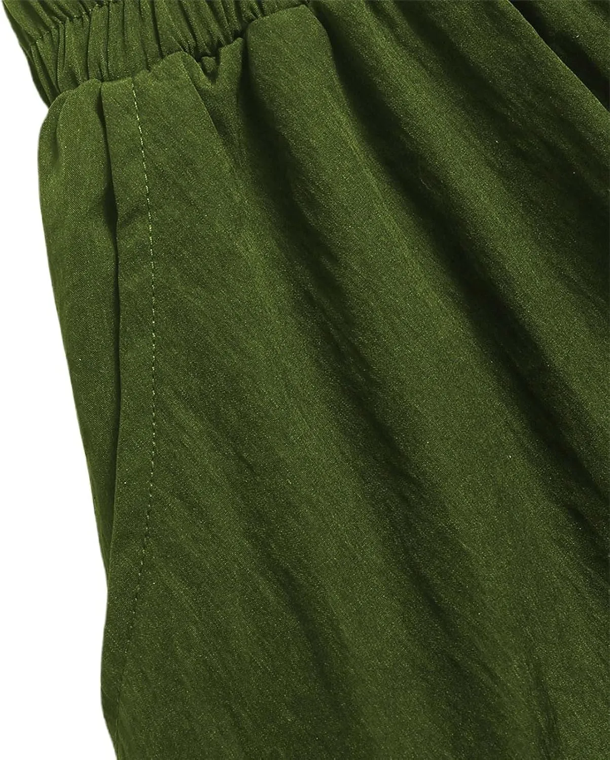 Midi Skirts for Women Flowy High Elastic Waist Tummy Control Loose Solid Color Maxi Skirts for Summer Vacation