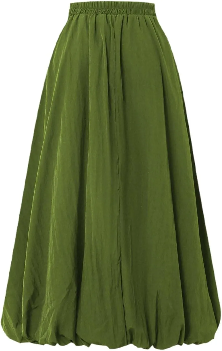 Midi Skirts for Women Flowy High Elastic Waist Tummy Control Loose Solid Color Maxi Skirts for Summer Vacation