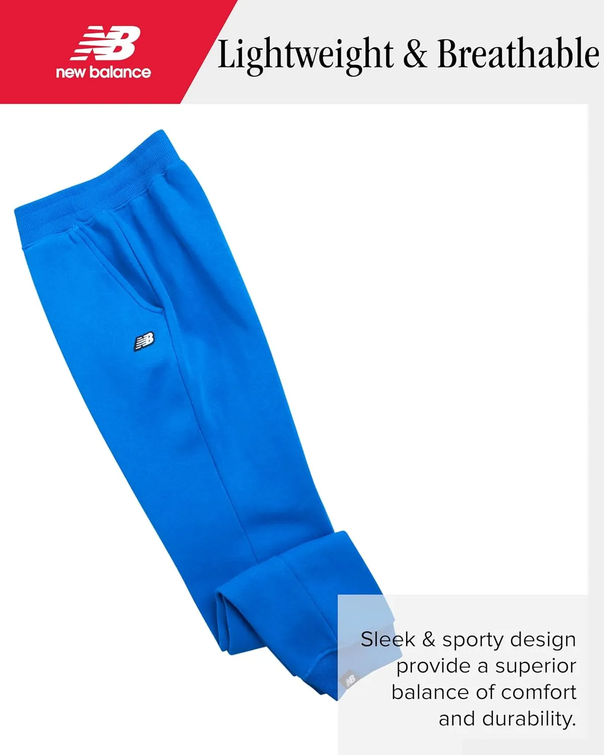 New Balance Boys' Jogger Pants - Basic Fleece Athletic Joggers with Deep Pockets - Performance Sweatpants for Boys' (8-20)