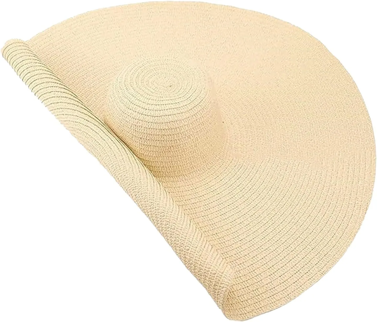 Oversized Beach Straw Hat for Women Large Wide Brim Visor Hats Floppy Foldable Roll up Cap Summer UV Protection Cap