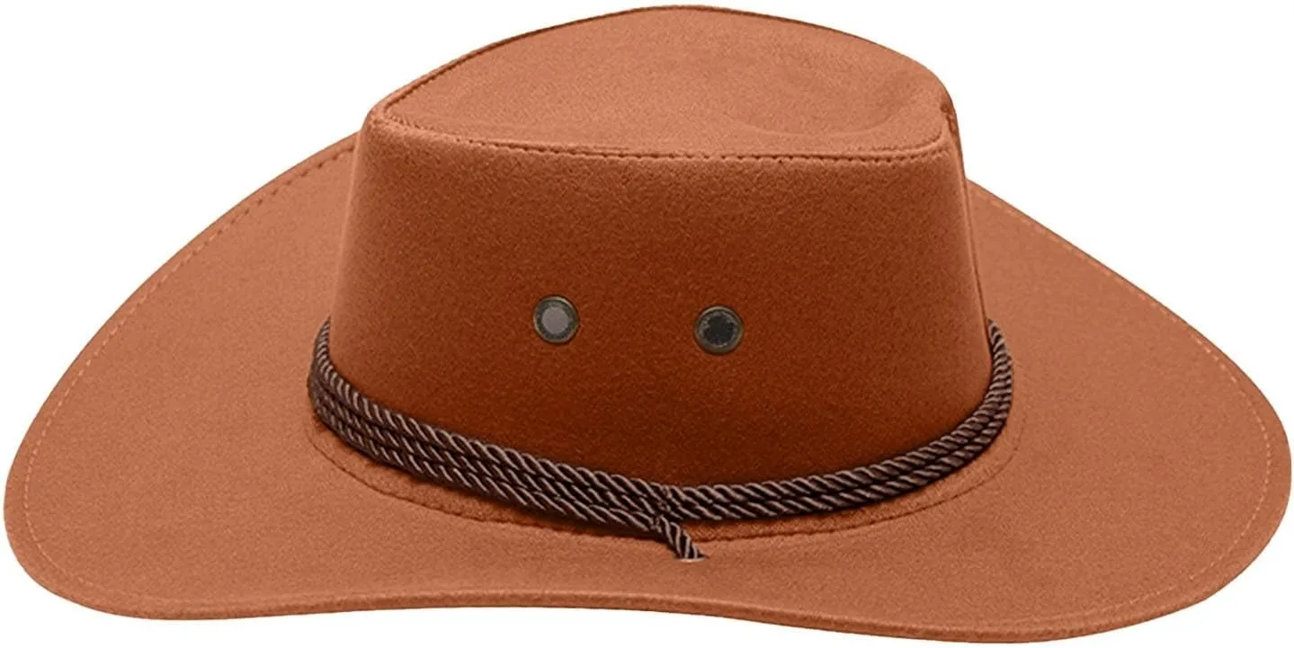 Panama Hat Men Women Wide Brim UV Protection UPF 50  Caps Adjustable Cowboy Hats with Chin Cord Retro Felt Caps Womens Mens