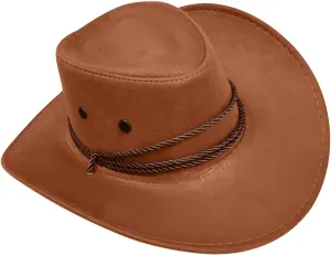 Panama Hat Men Women Wide Brim UV Protection UPF 50  Caps Adjustable Cowboy Hats with Chin Cord Retro Felt Caps Womens Mens