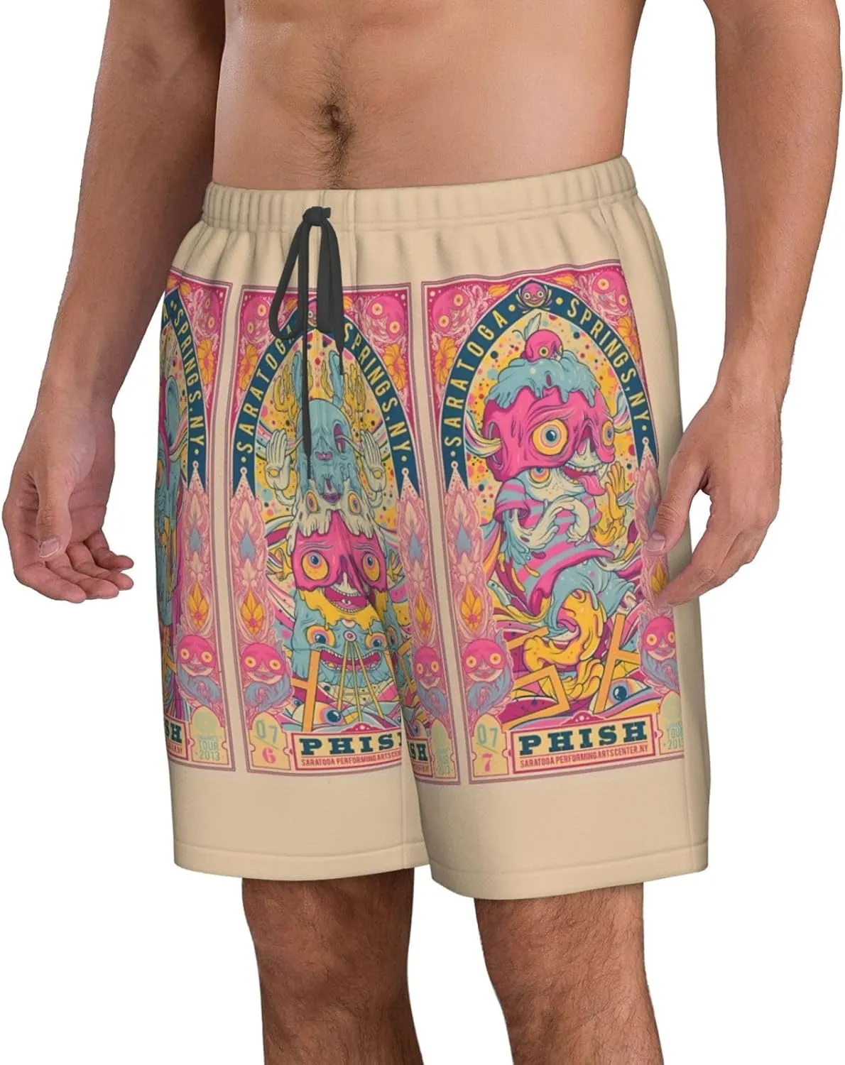 Phish Shorts Men's Beach Shorts Basketball Shorts Lightweight Breathable Running Short Quick Dry