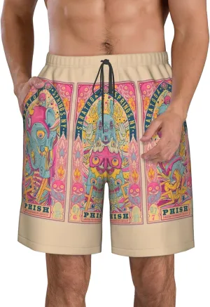 Phish Shorts Men's Beach Shorts Basketball Shorts Lightweight Breathable Running Short Quick Dry