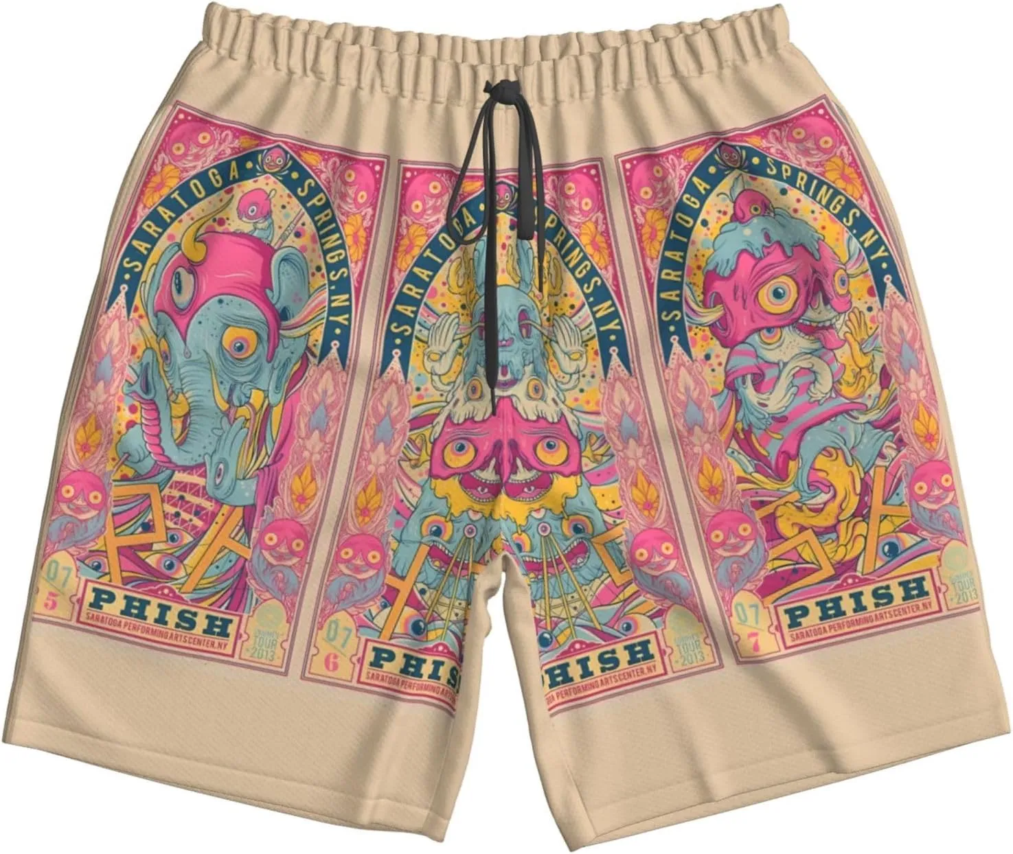 Phish Shorts Men's Beach Shorts Basketball Shorts Lightweight Breathable Running Short Quick Dry