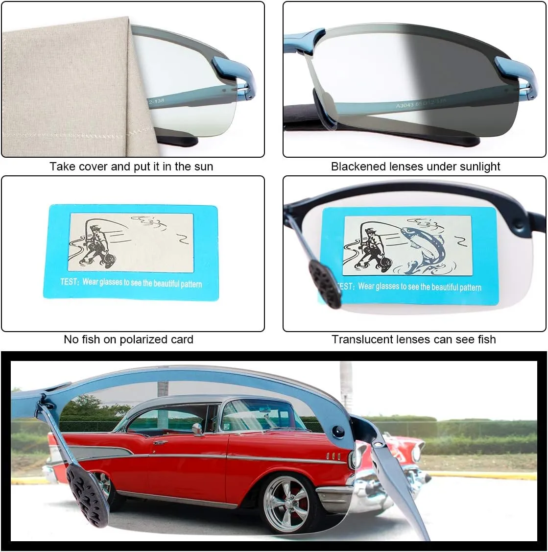 Polarized Photochromic Driving z87 Sunglasses for Men Day Night Safety Glasses