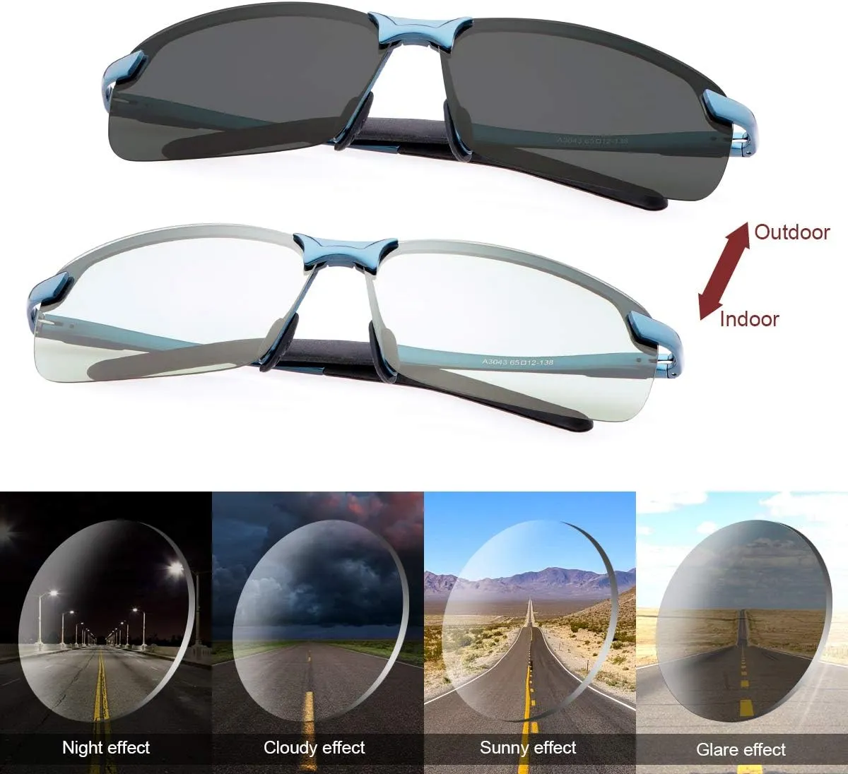 Polarized Photochromic Driving z87 Sunglasses for Men Day Night Safety Glasses