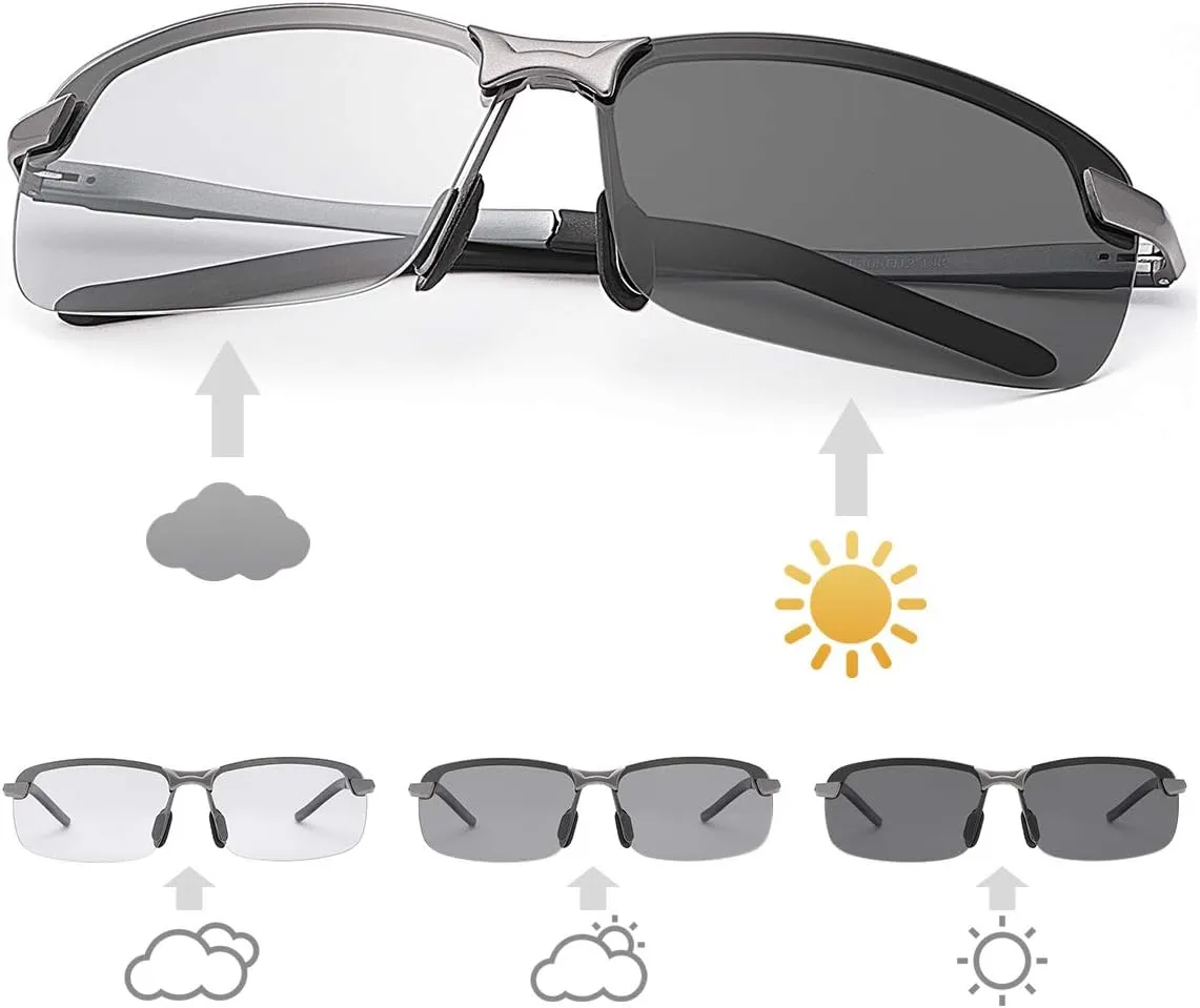 Polarized Photochromic Driving z87 Sunglasses for Men Day Night Safety Glasses
