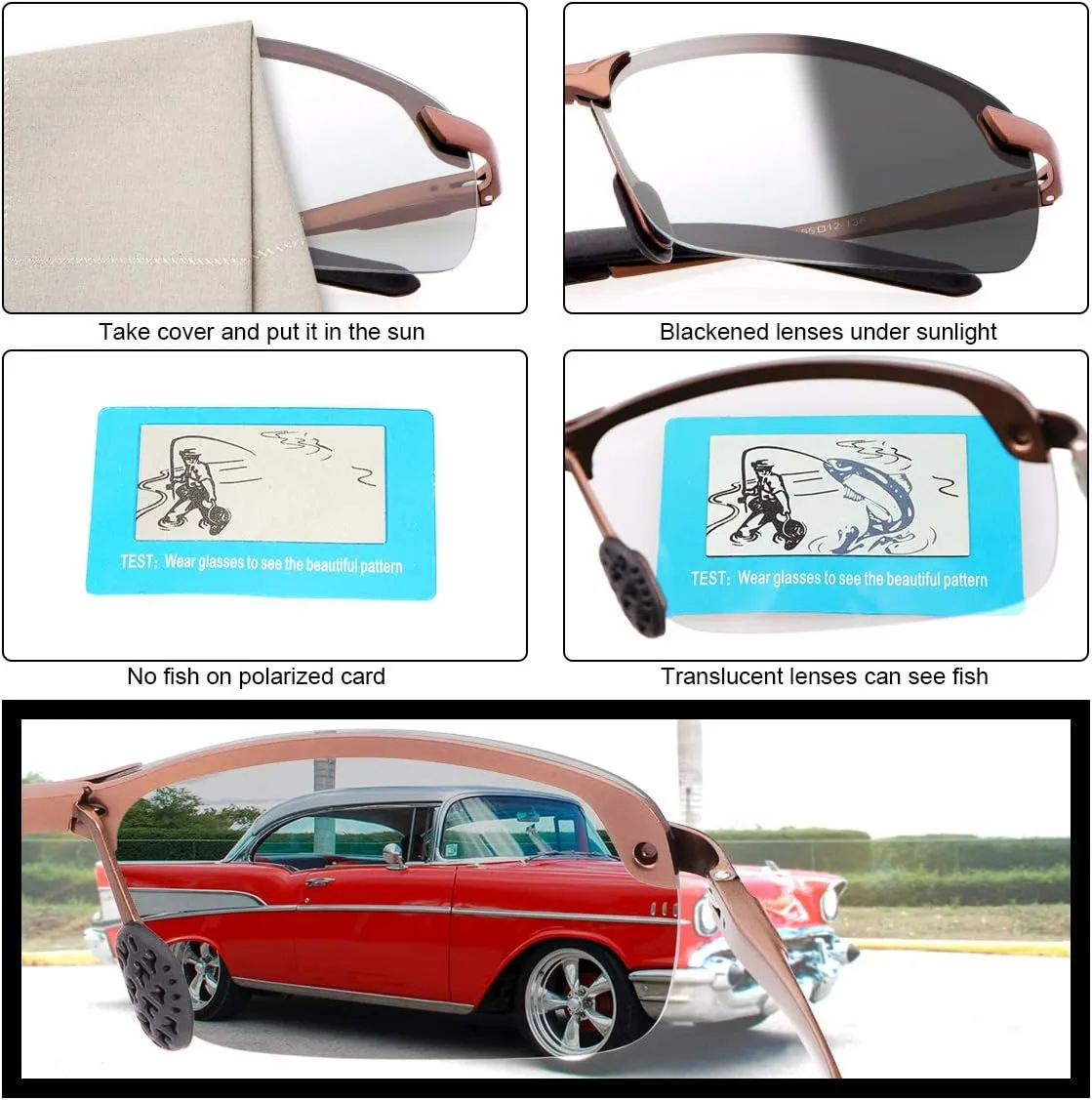 Polarized Photochromic Driving z87 Sunglasses for Men Day Night Safety Glasses