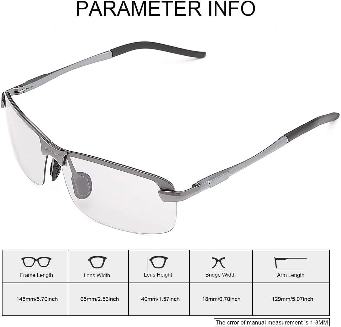 Polarized Photochromic Driving z87 Sunglasses for Men Day Night Safety Glasses