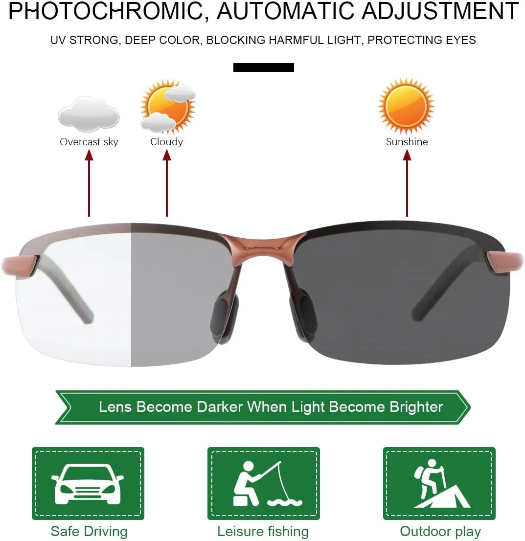 Polarized Photochromic Driving z87 Sunglasses for Men Day Night Safety Glasses