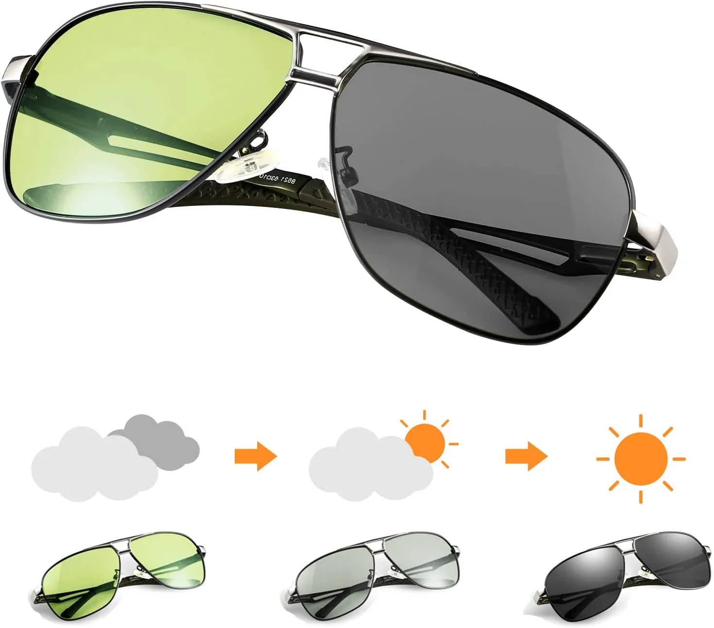 Polarized Photochromic Sunglasses For Men And Women Night Vision Glasses For Driving Cycling UV400 Transition Shades