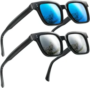Premium 158MM Large Polarized Sunglasses for Men Women, 2 Pack XXL TR Frame Trendy Sun Glasses Outdoor with UV400