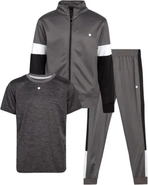 RBX Boys' Jogger Set - 3 Piece Tricot Sweatshirt, Sweatpants, and T-Shirt Tracksuit (8-12)