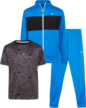 RBX Boys' Jogger Set - 3 Piece Tricot Sweatshirt, Sweatpants, and T-Shirt Tracksuit (8-12)