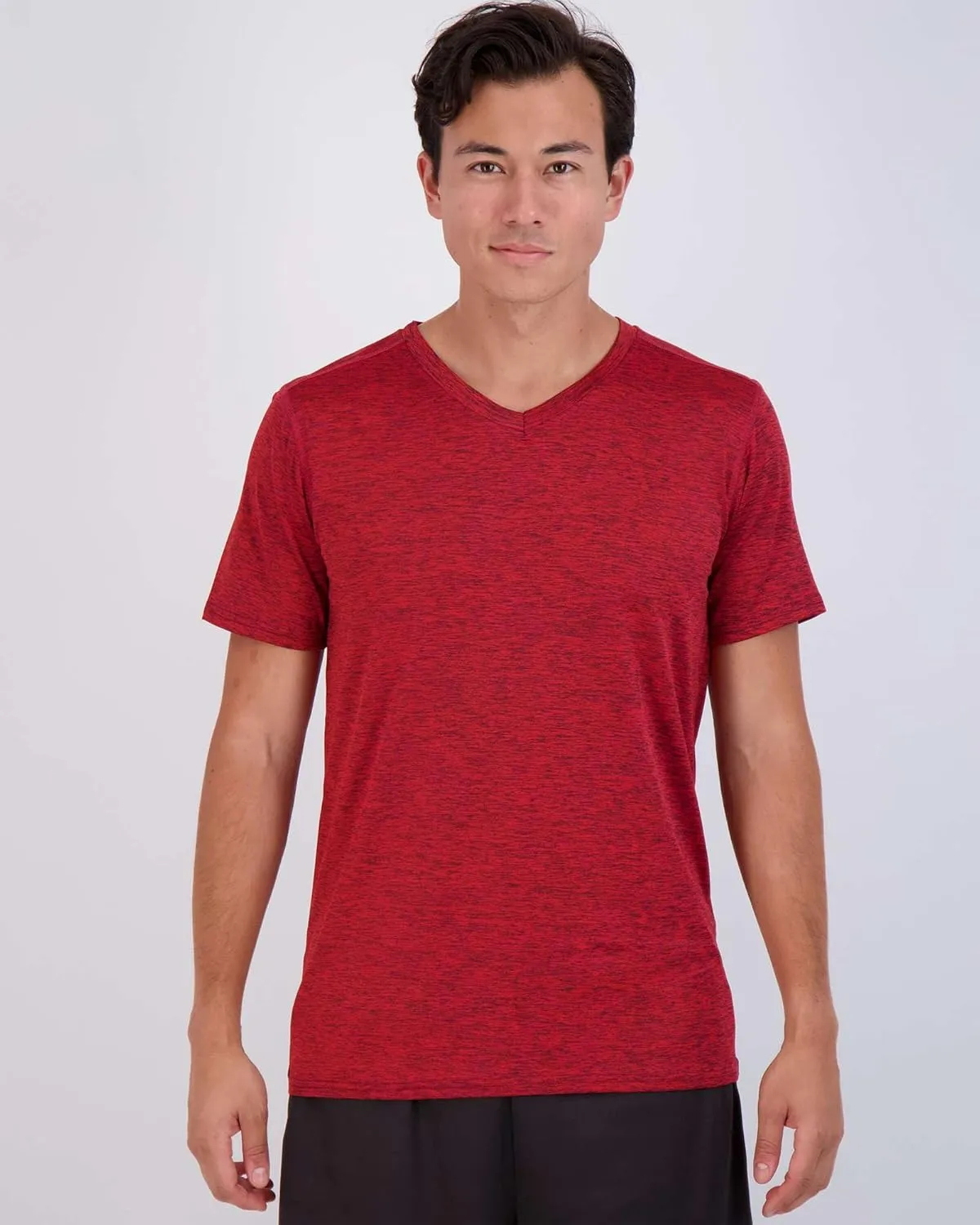 Real Essentials 5 Pack: Men’s V-Neck Dry-Fit Moisture Wicking Active Athletic Tech Performance T-Shirt