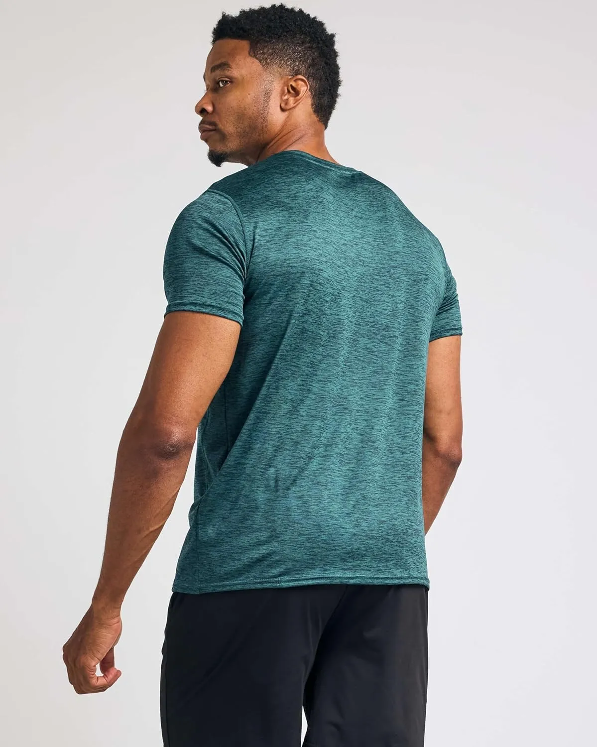 Real Essentials 5 Pack: Men’s V-Neck Dry-Fit Moisture Wicking Active Athletic Tech Performance T-Shirt